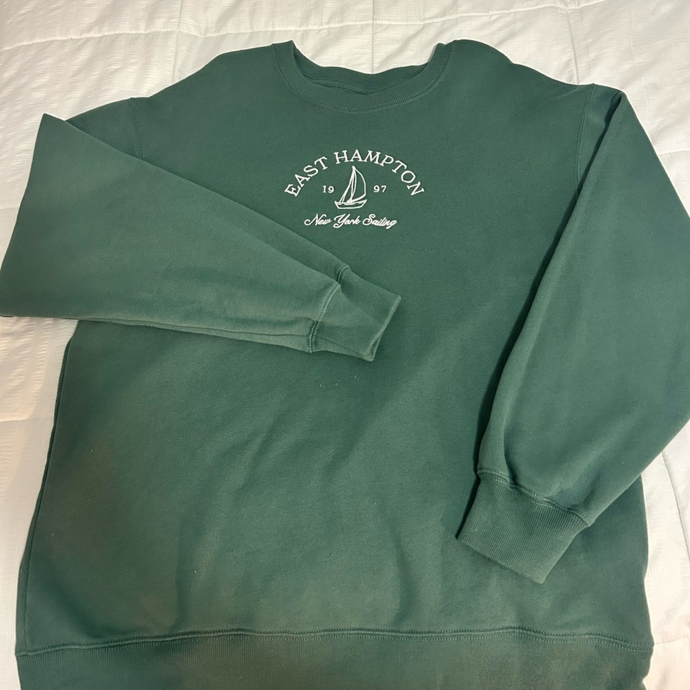 Hollister Dark Green East Hampton Crewneck Sweater